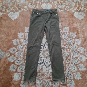 AG sage green straight slim pants